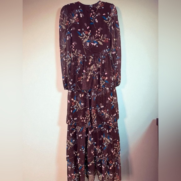 Ieena by Mac Duggal Floral Tiered Gown in Purple - Picture 8 of 9